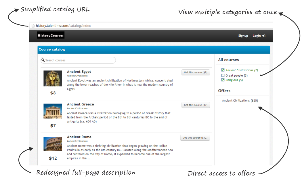 Catalog improvements - TalentLMS
