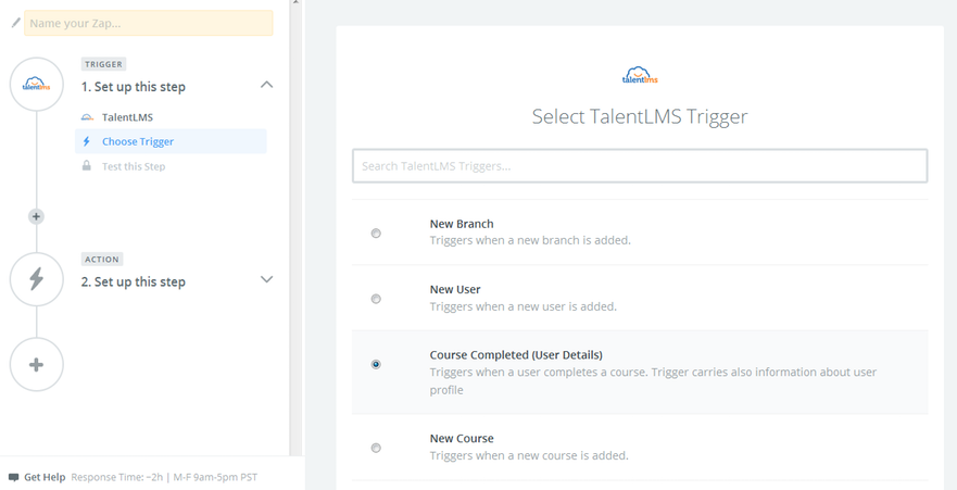 select-trigger-talentlms-slack-integration