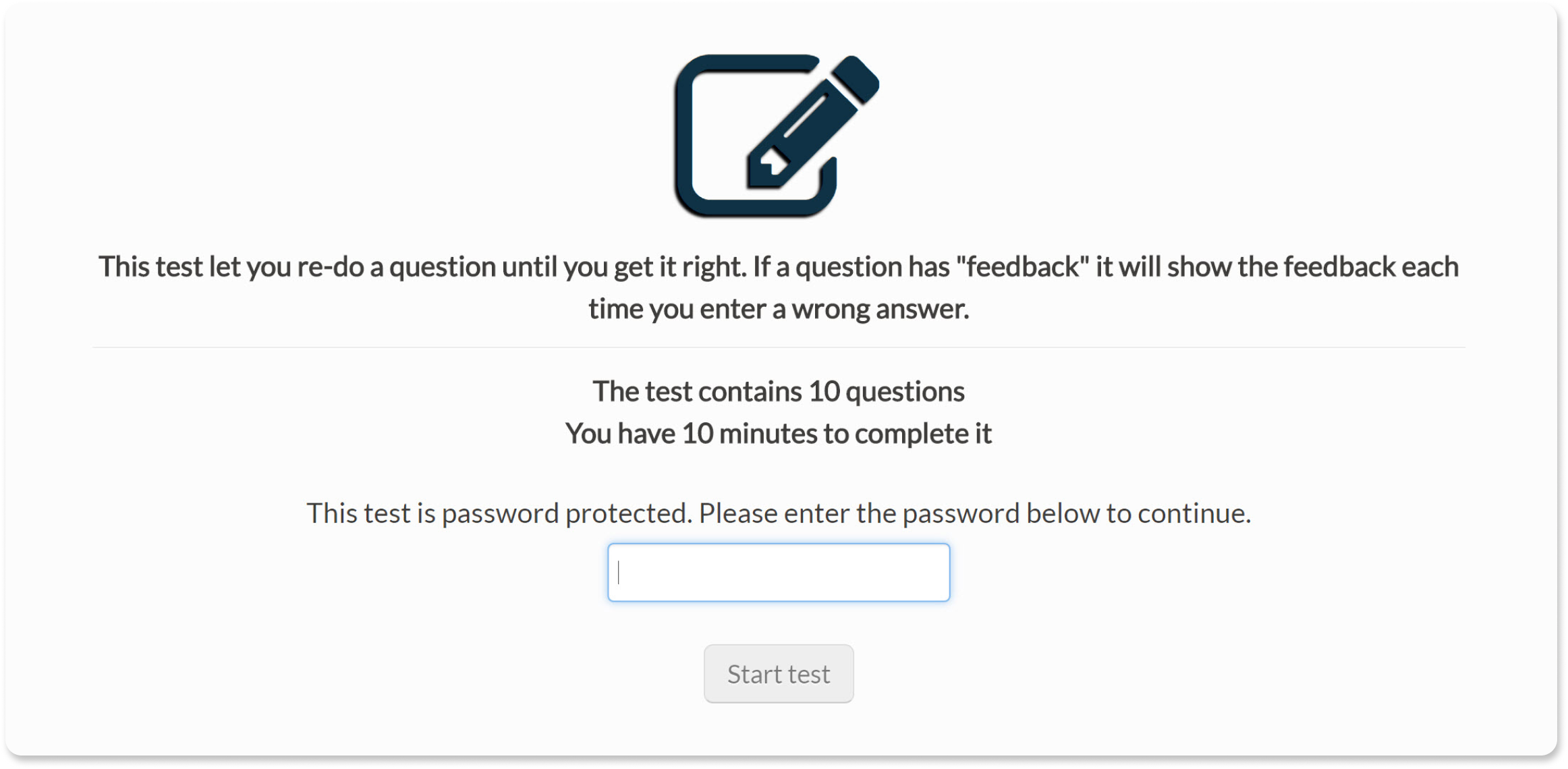 TalentLMS 2018 Winter Update - Password Protected Tests