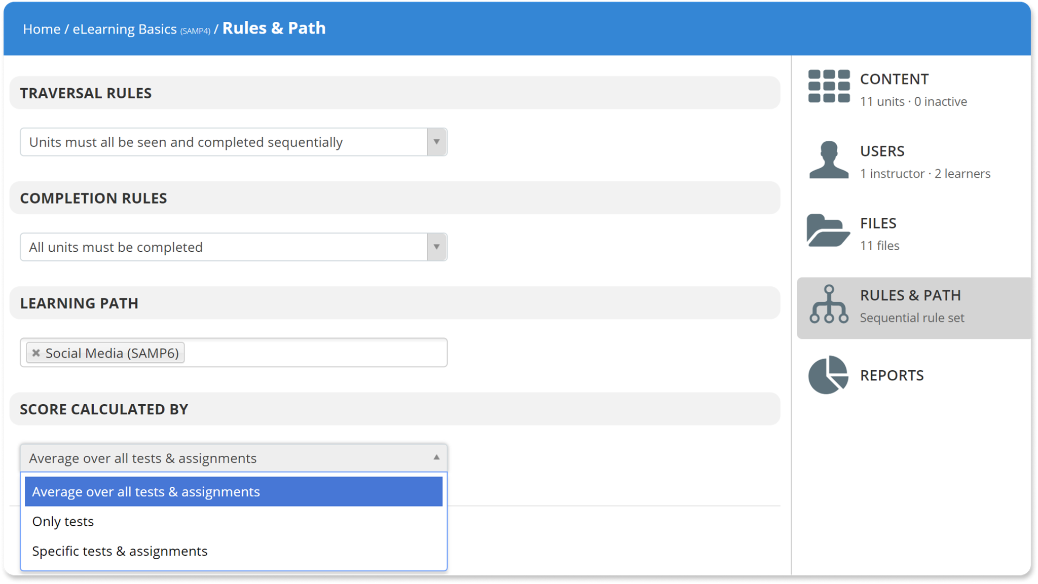 Flexible Course Scoring - Fall 2018 TalentLMS Update