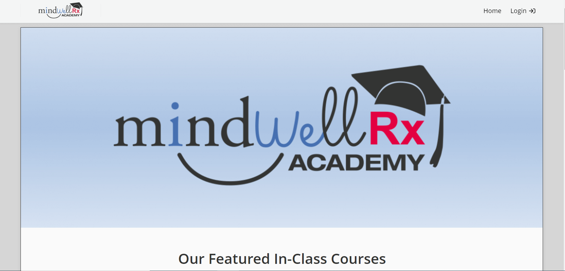 mindwell rx academy training portal homepage