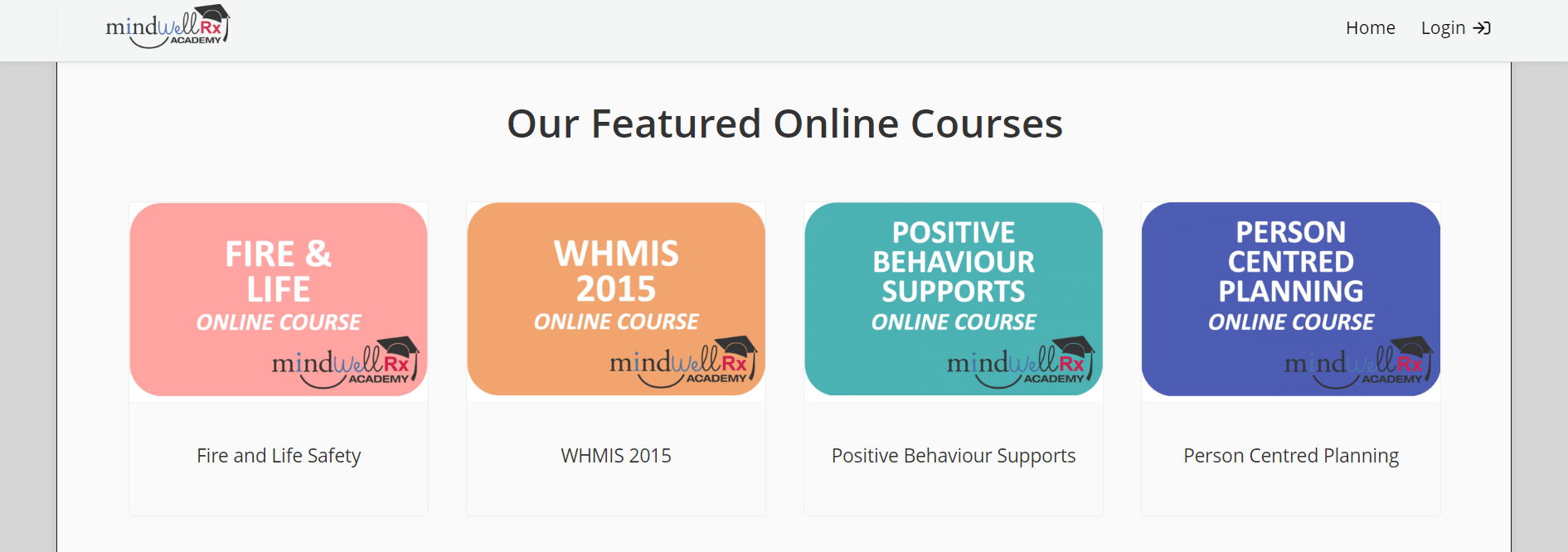 mindwellrx academy training portal homepage