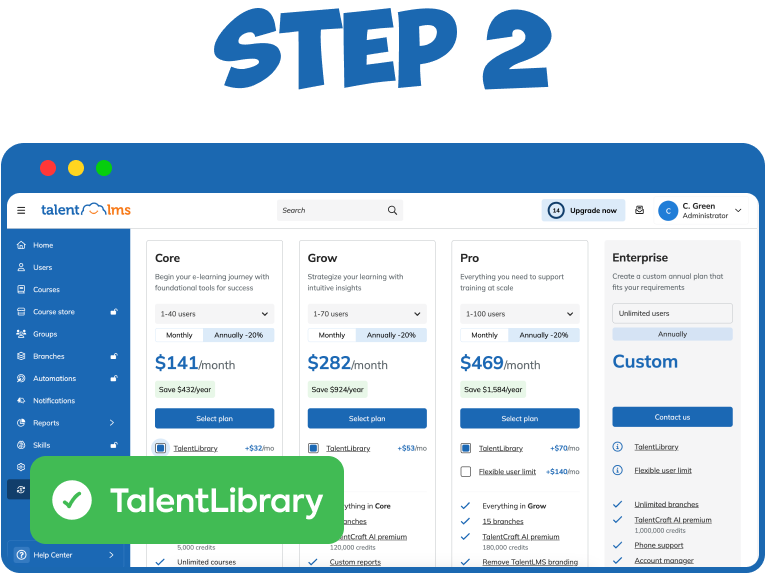 Choose a TalentLibrary™ plan