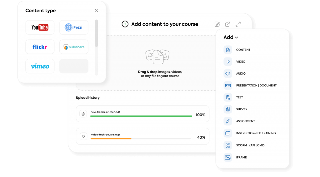 Create your content for training your teams with the LMS for financial services.