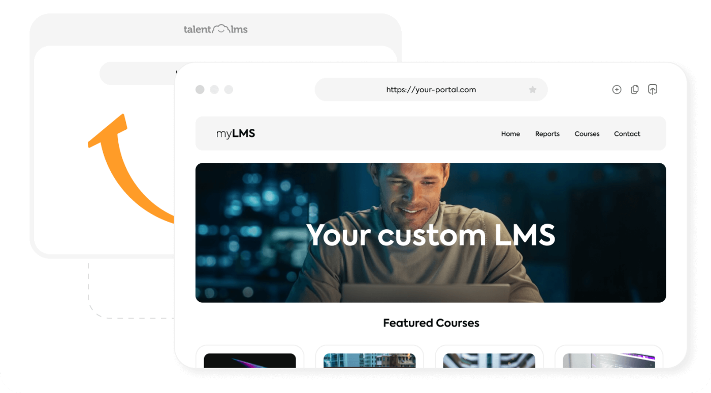 With TalentLMS you can white label your portal to make it look like it's completely yours.