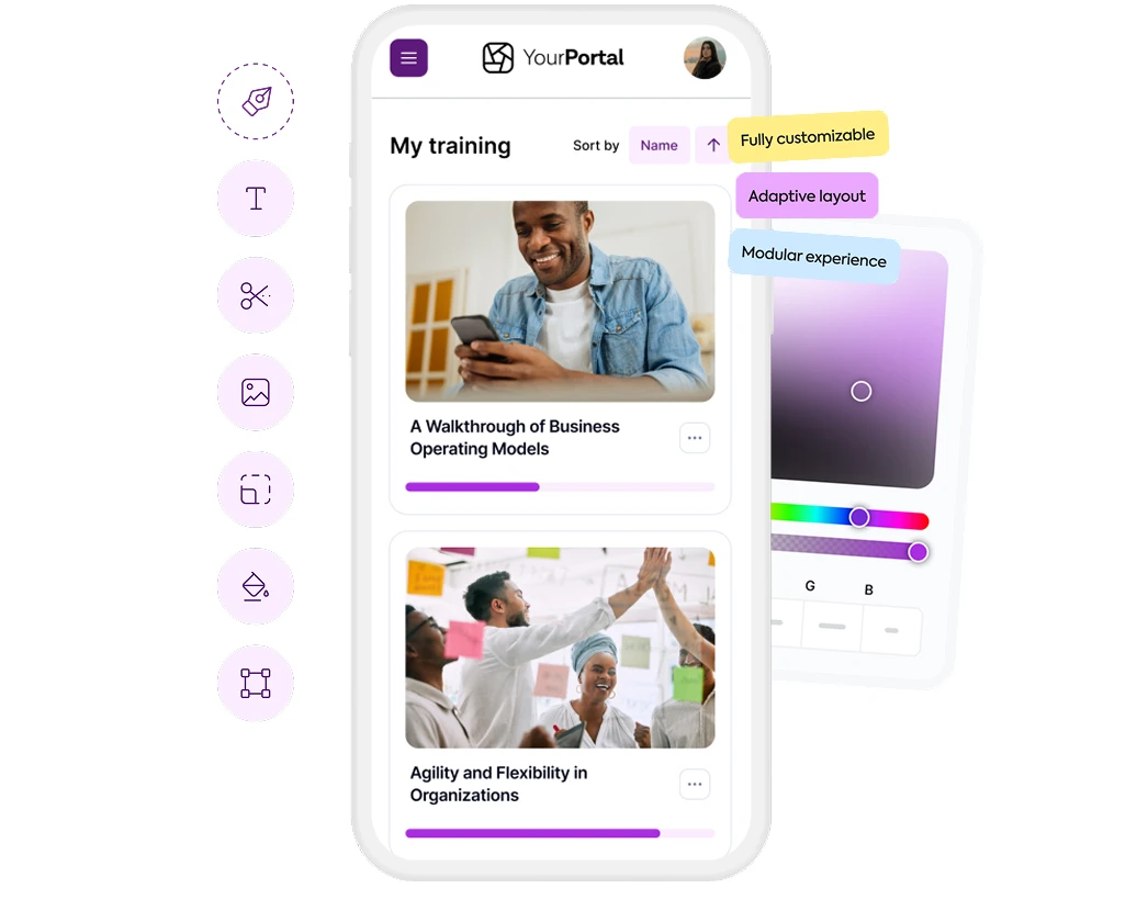 Create your custom mobile app so your learners have a streamlined training experience across devices.